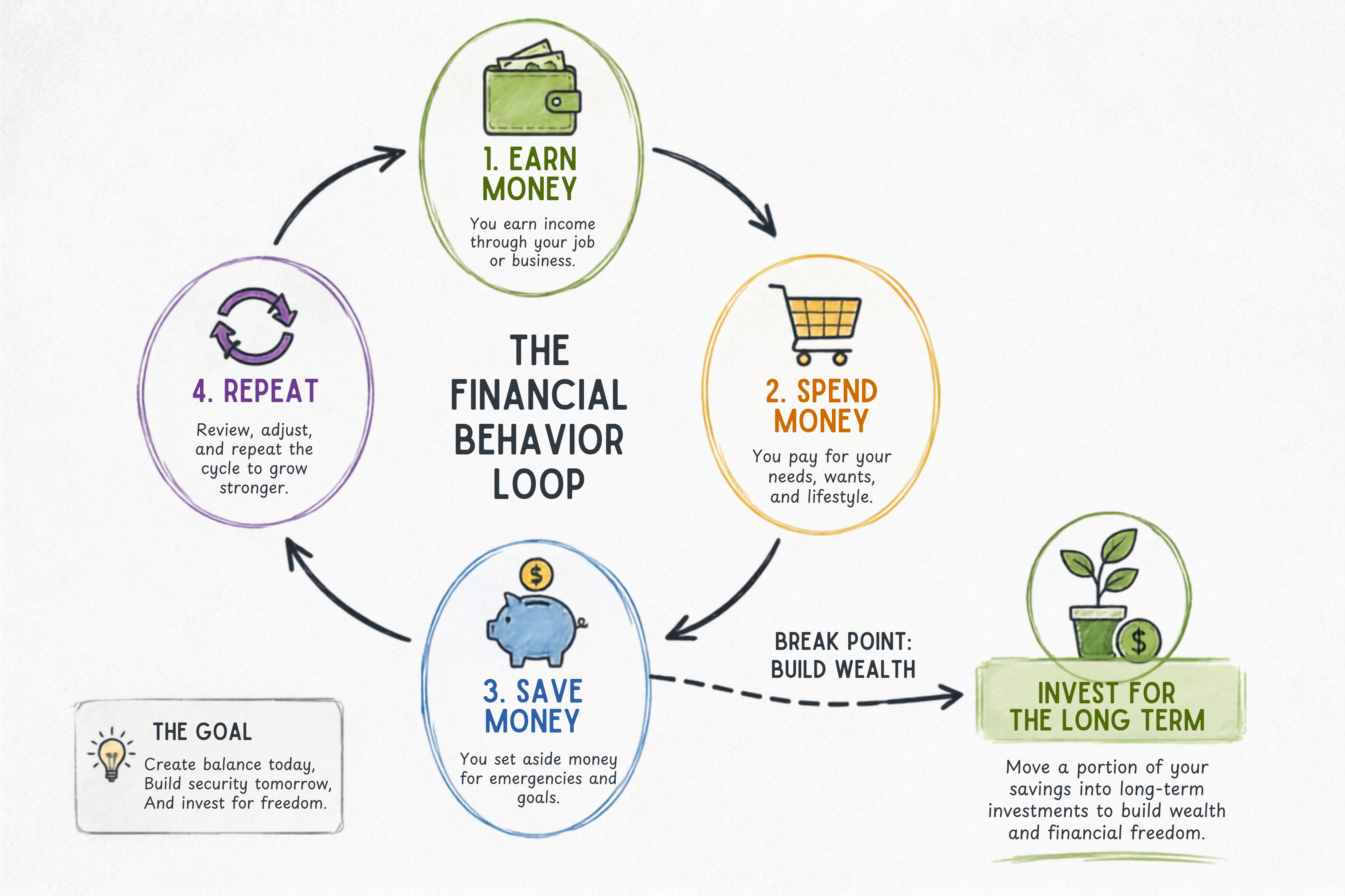 The financial matrix saving loop diagram