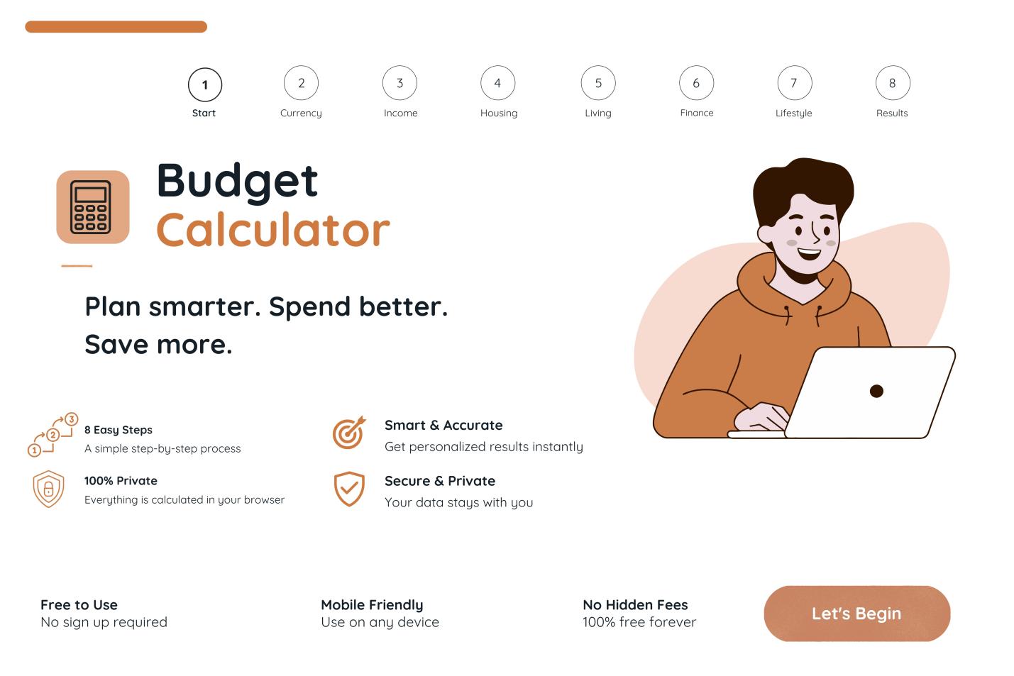 Budget calculator interface