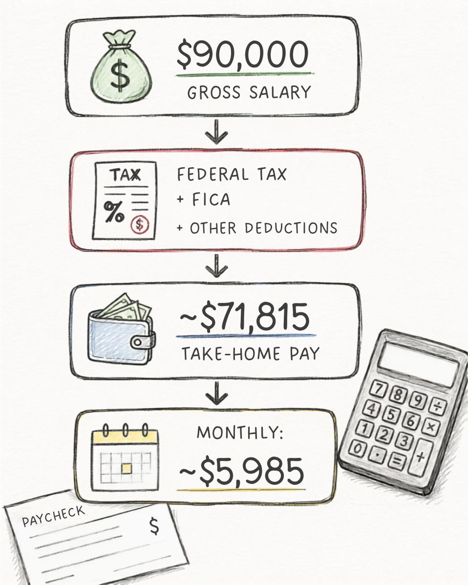 financial mouse trap salary to take-home pay flowchart